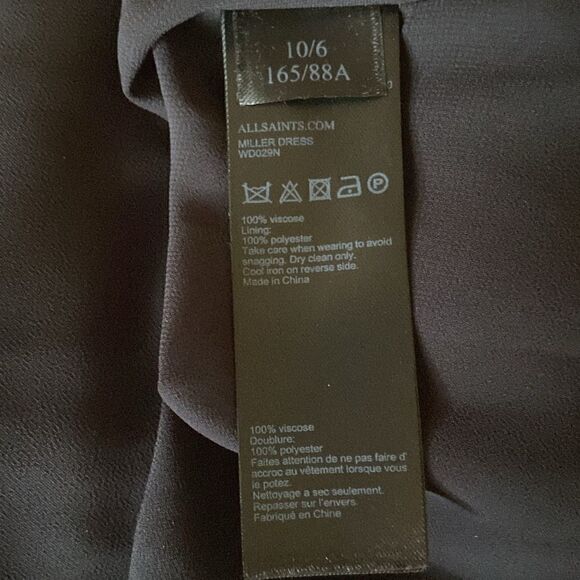 All Saints Dress “Miller” Black Grommeted Side Laces Fit & Flare NWOT Med - Picture 9 of 9